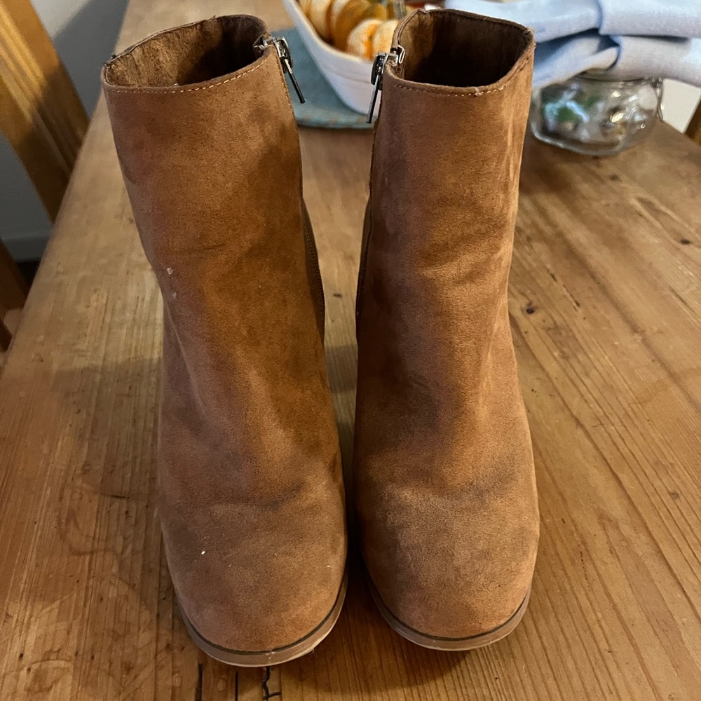 Suede heeled booties